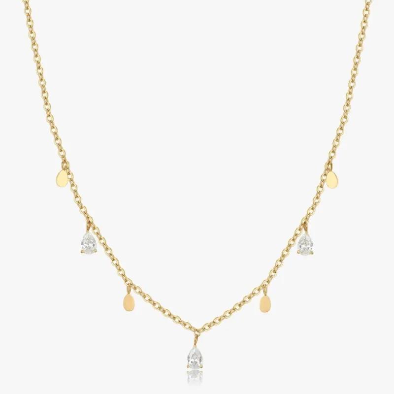 Tear Drops Necklace in Gold sold by Flaire & Co.
