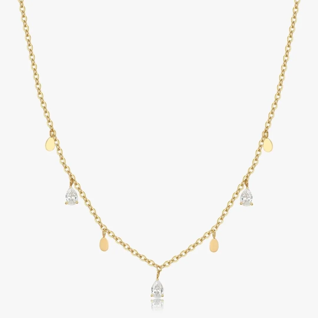 Tear Drops Necklace in Gold sold by Flaire & Co.