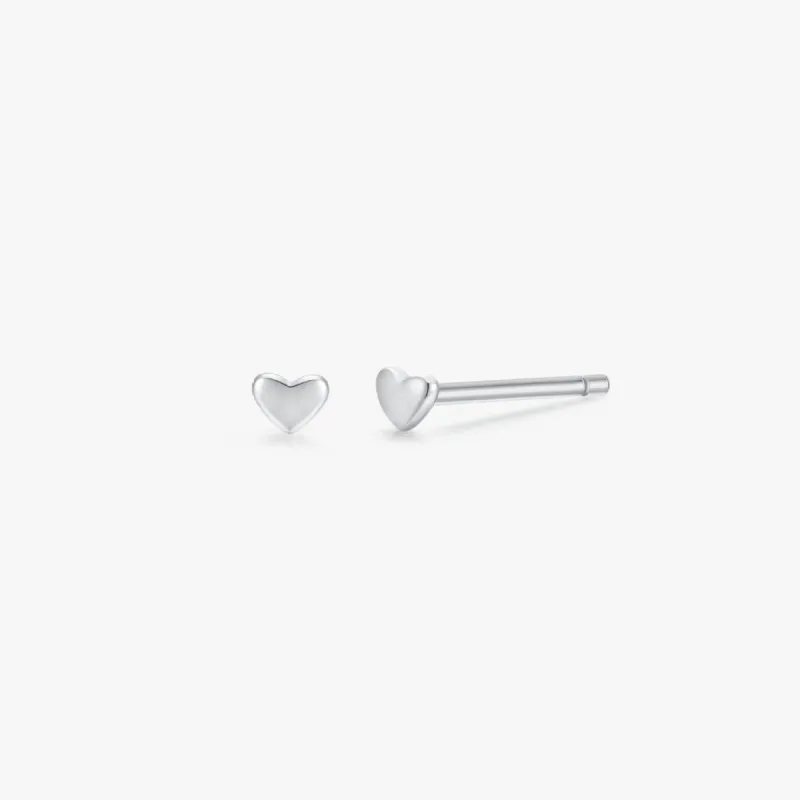 Micro Heart 2.0 Stud in Silver sold by Flaire & Co.