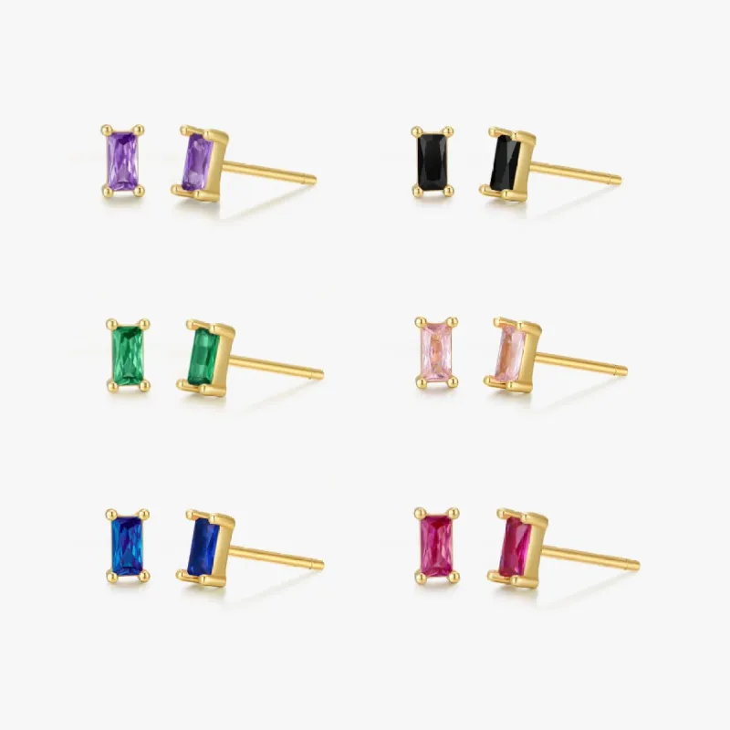 Rectangle Studs in Gold sold by Flaire & Co.
