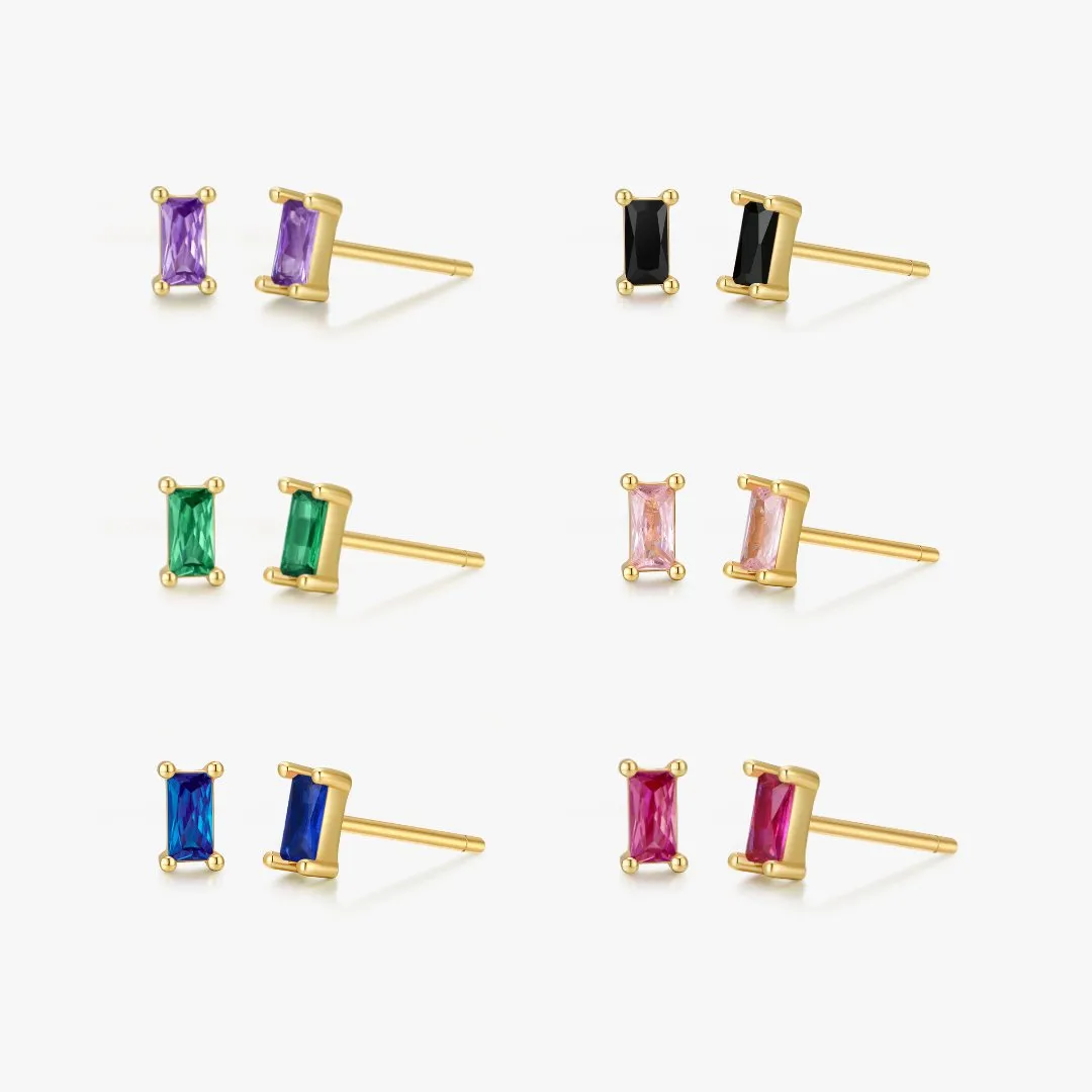 Rectangle Studs in Gold sold by Flaire & Co.