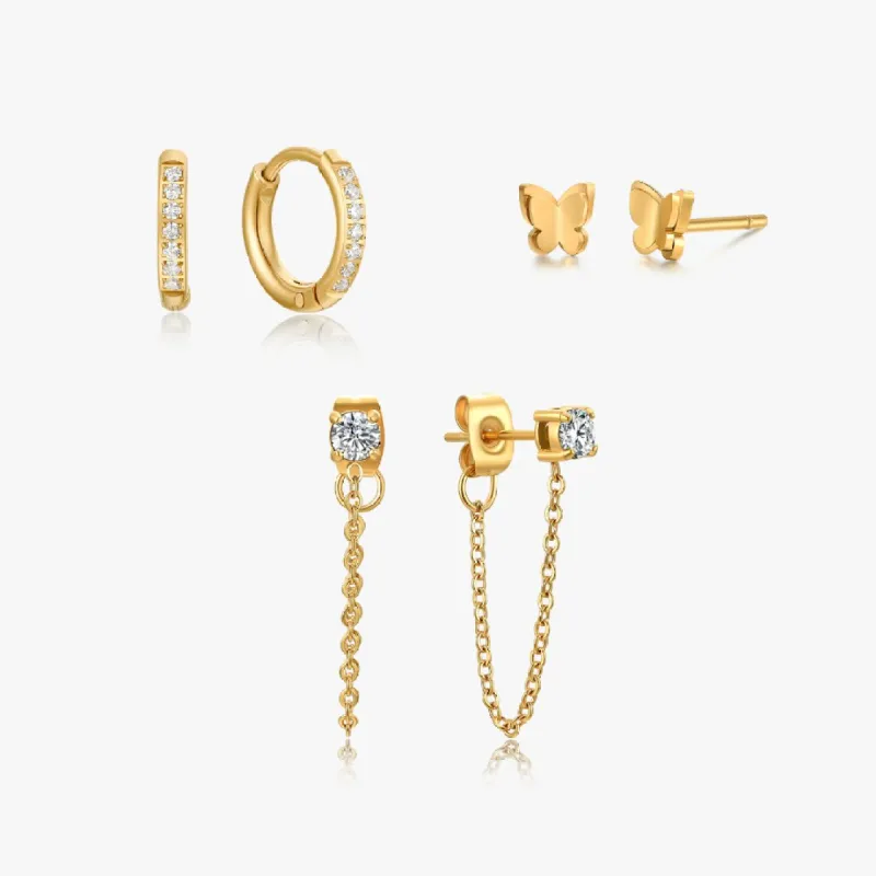 Mini Gold Earrings Bundle sold by Flaire & Co.