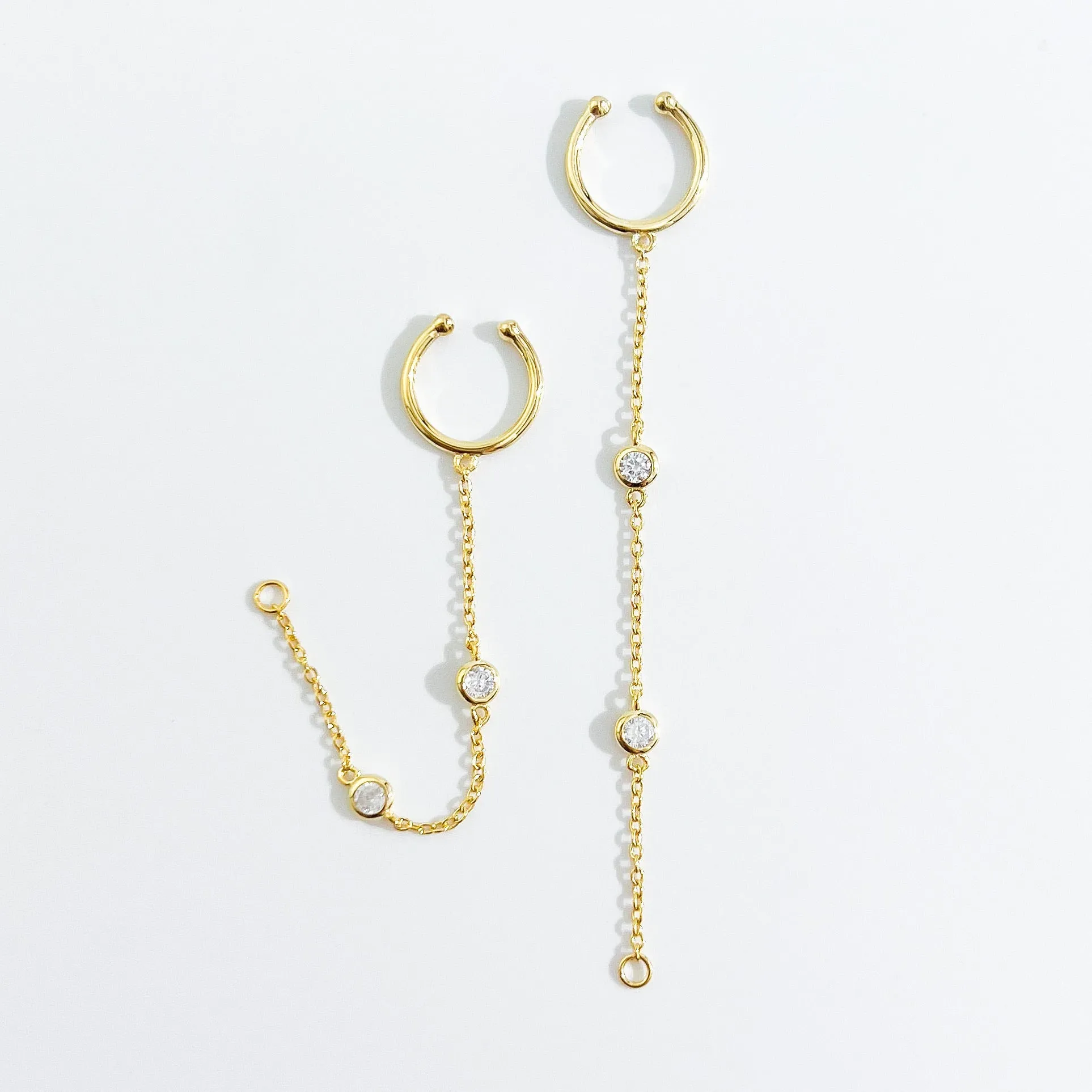 Crystal Chain Cuff Stud Jacket in Gold sold by Flaire & Co. product image thumbnail 2