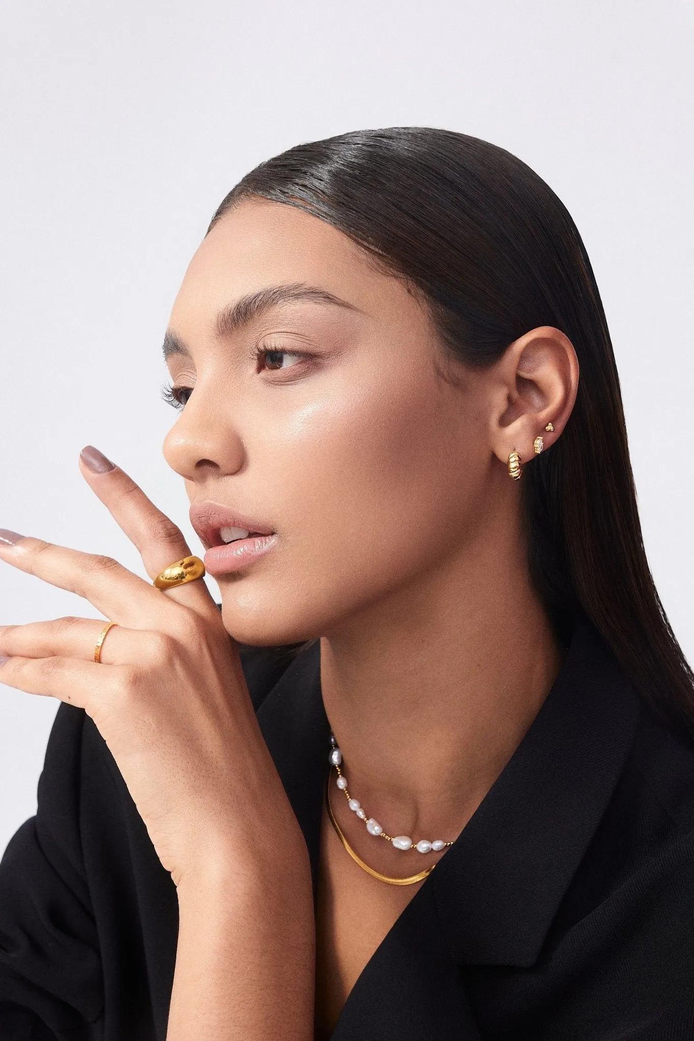 Triangle Bead Sterling Silver Threadless Flat Back Stud sold by Flaire & Co. product image thumbnail 3