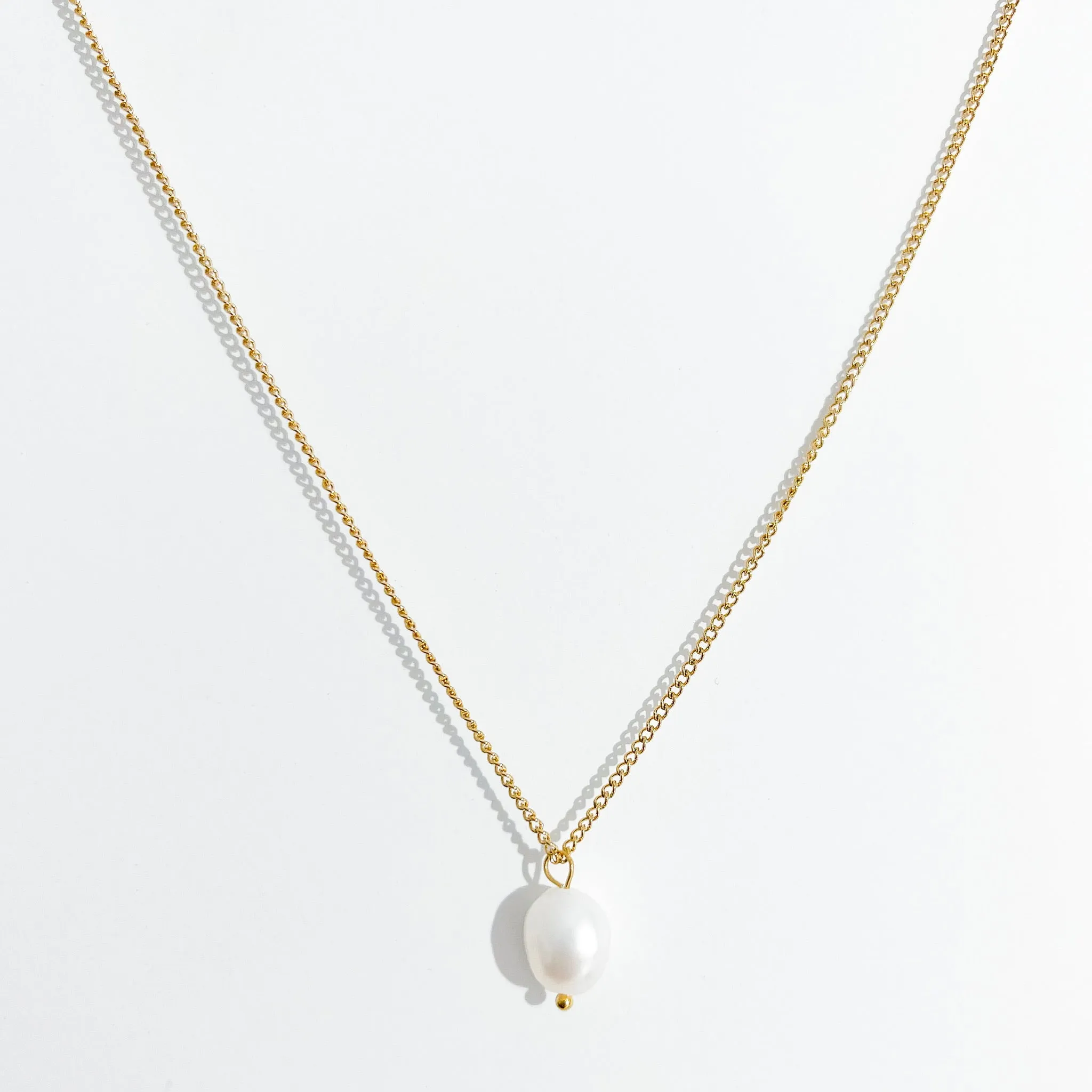 Single Pearl Necklace in Gold sold by Flaire & Co. product image thumbnail 4