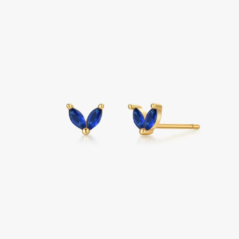 Blue Sprout Sterling Studs in Gold sold by Flaire & Co.
