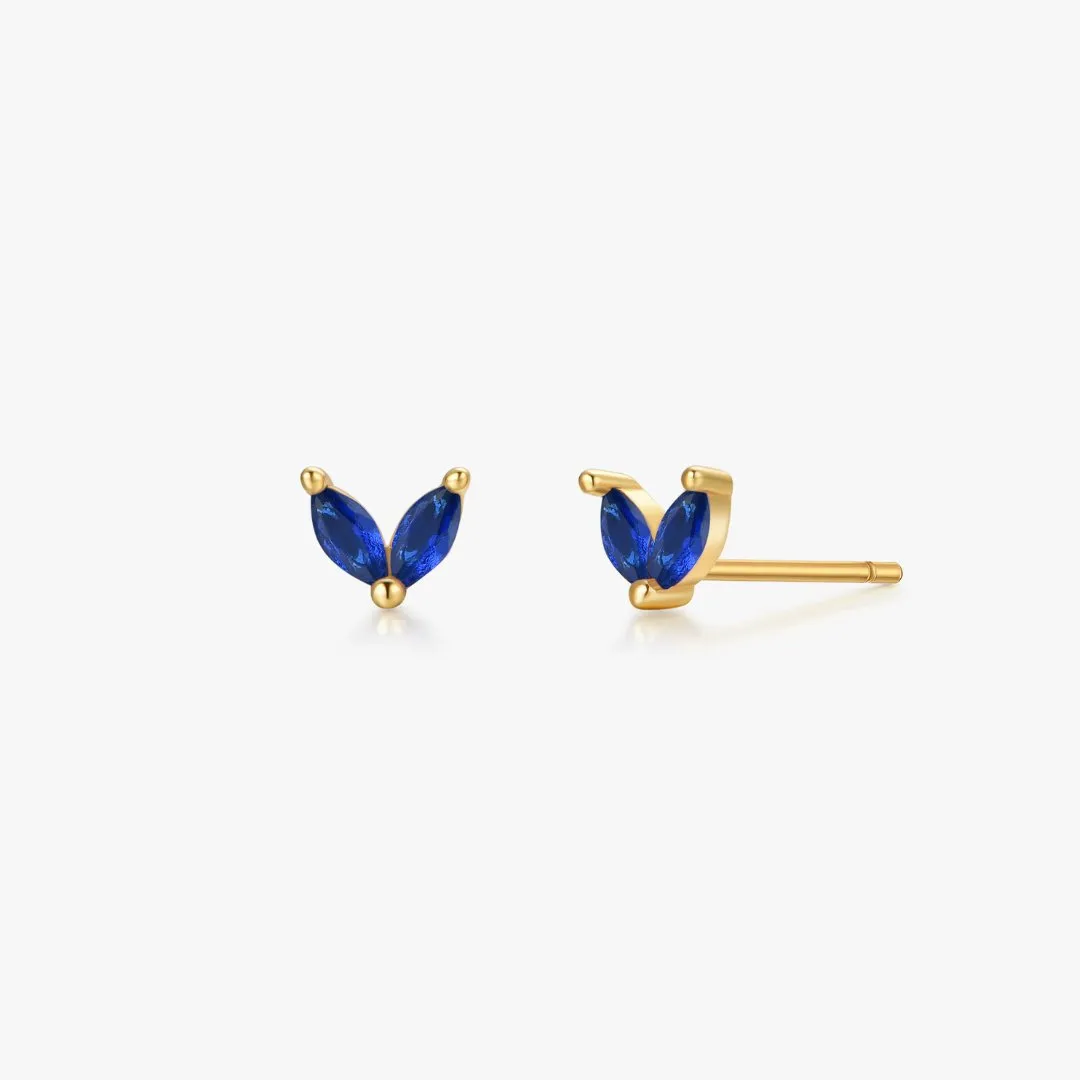 Blue Sprout Sterling Studs in Gold sold by Flaire & Co.