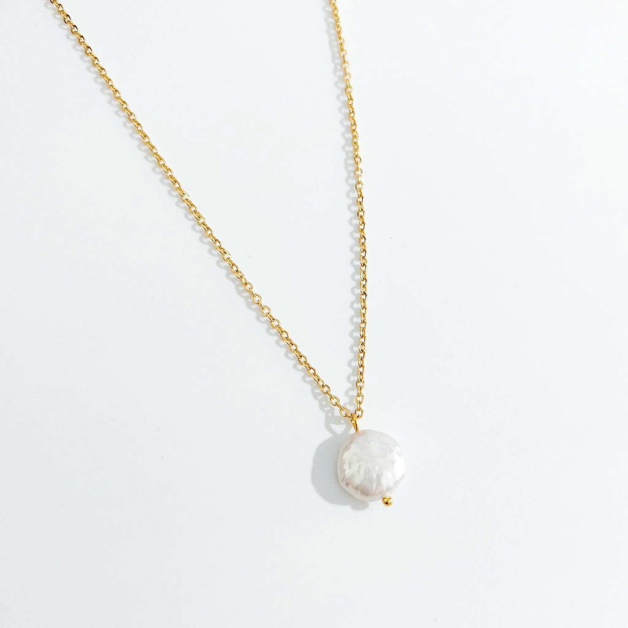 Button Pearl Necklace in Gold sold by Flaire & Co. product image thumbnail 5