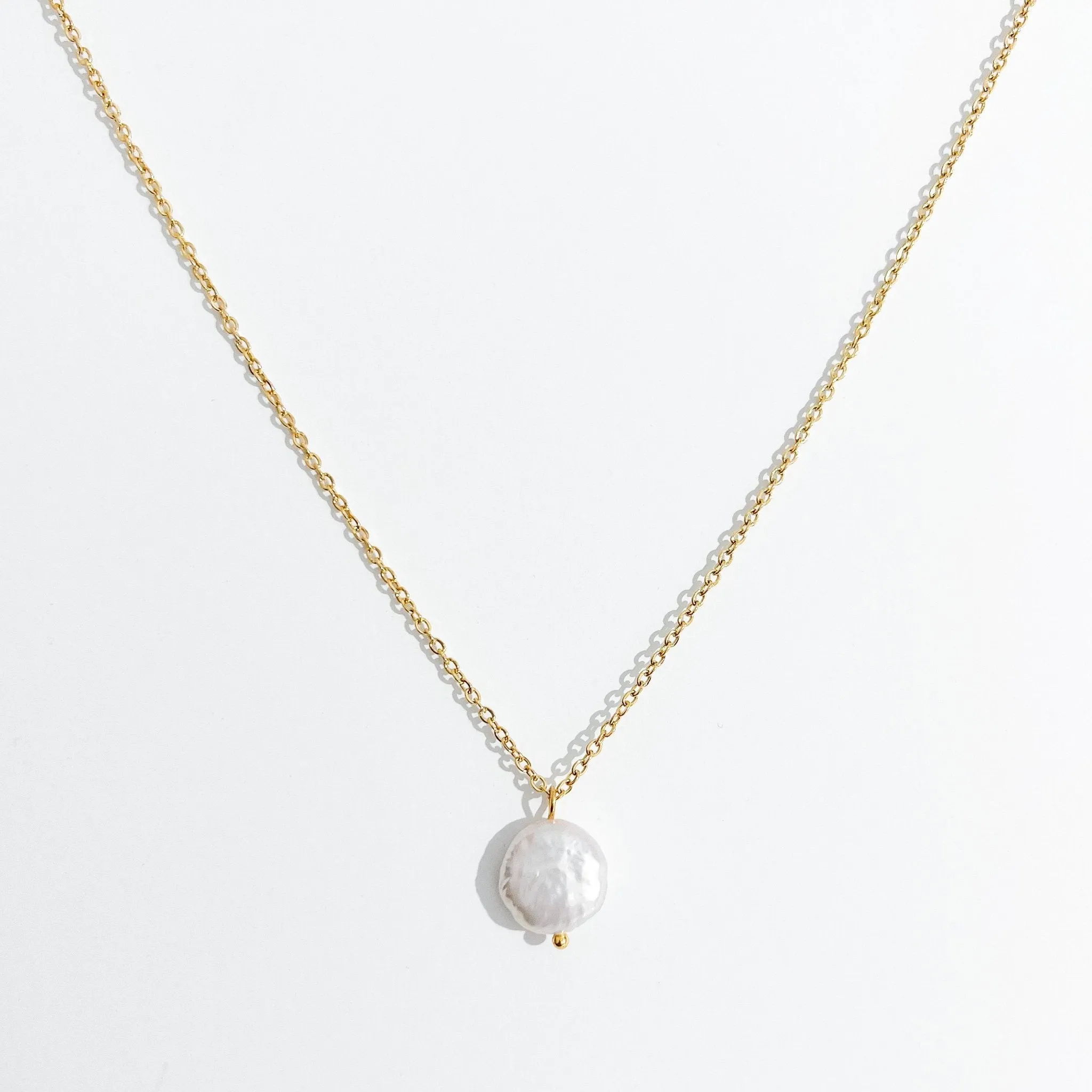 Button Pearl Necklace in Gold sold by Flaire & Co. product image thumbnail 4