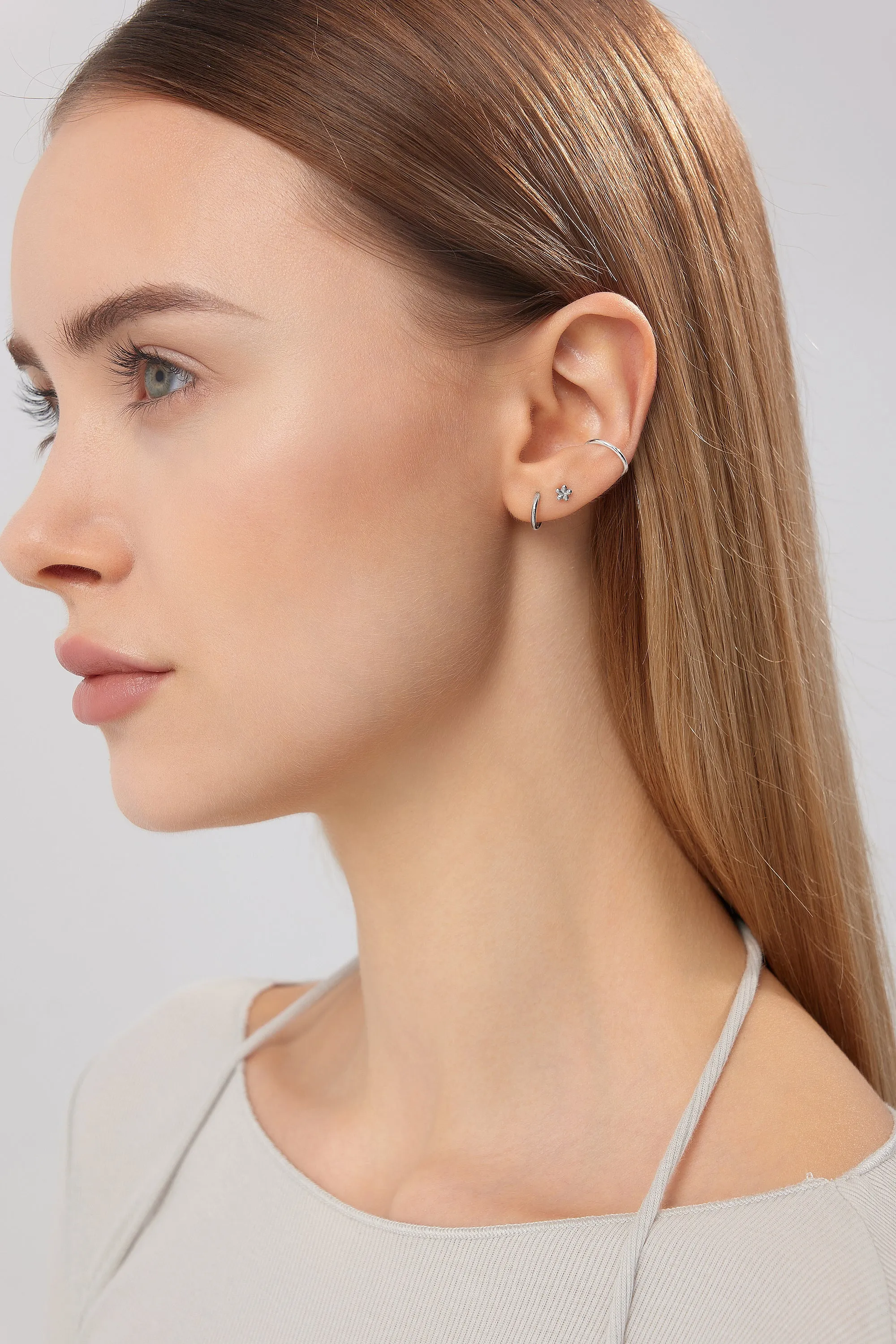 Titanium Mini Floral Flat Back Stud (Single) sold by Flaire & Co. product image thumbnail 3