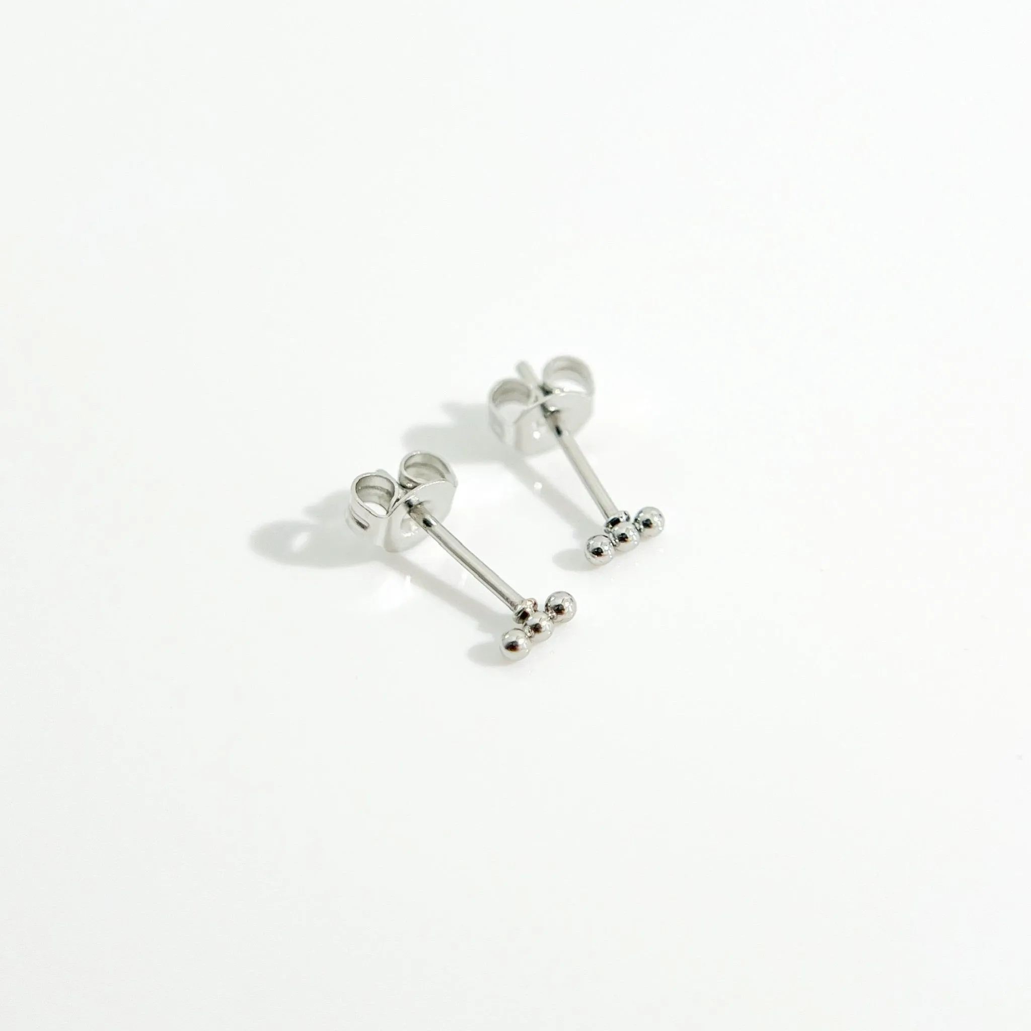 Trio Vertical Beads Stud in Silver sold by Flaire & Co. product image thumbnail 3
