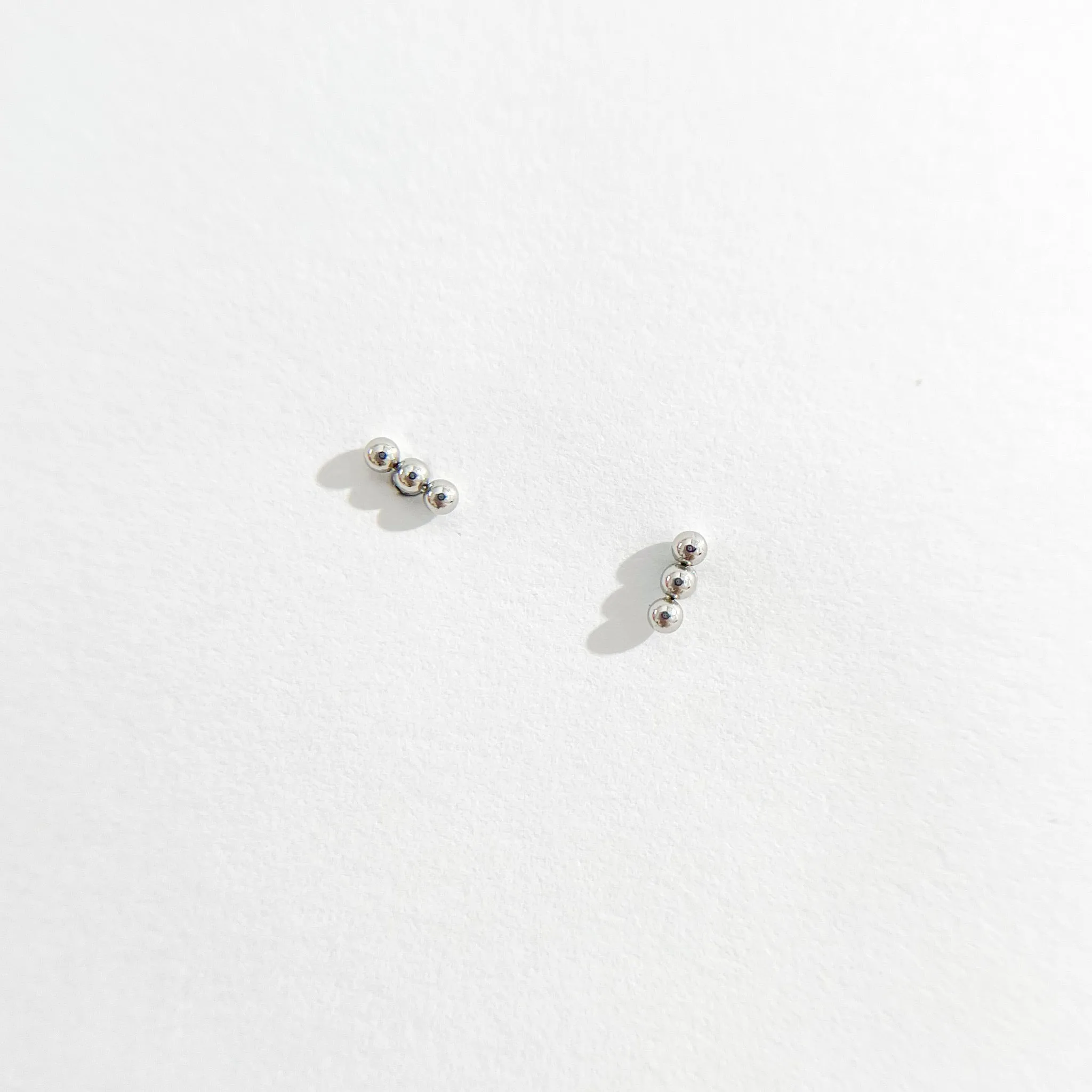 Trio Vertical Beads Stud in Silver sold by Flaire & Co. product image thumbnail 4