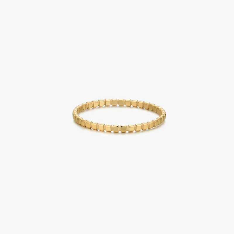 Thin Beaded Band Gold Ring sold by Flaire & Co.