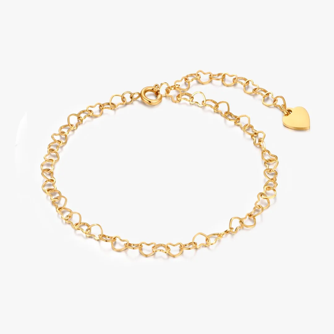 Celia Heart Chain Anklet sold by Flaire & Co. product image thumbnail 5