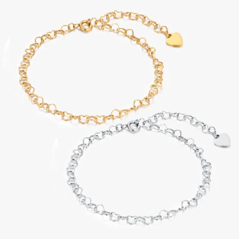 Celia Heart Chain Anklet sold by Flaire & Co.