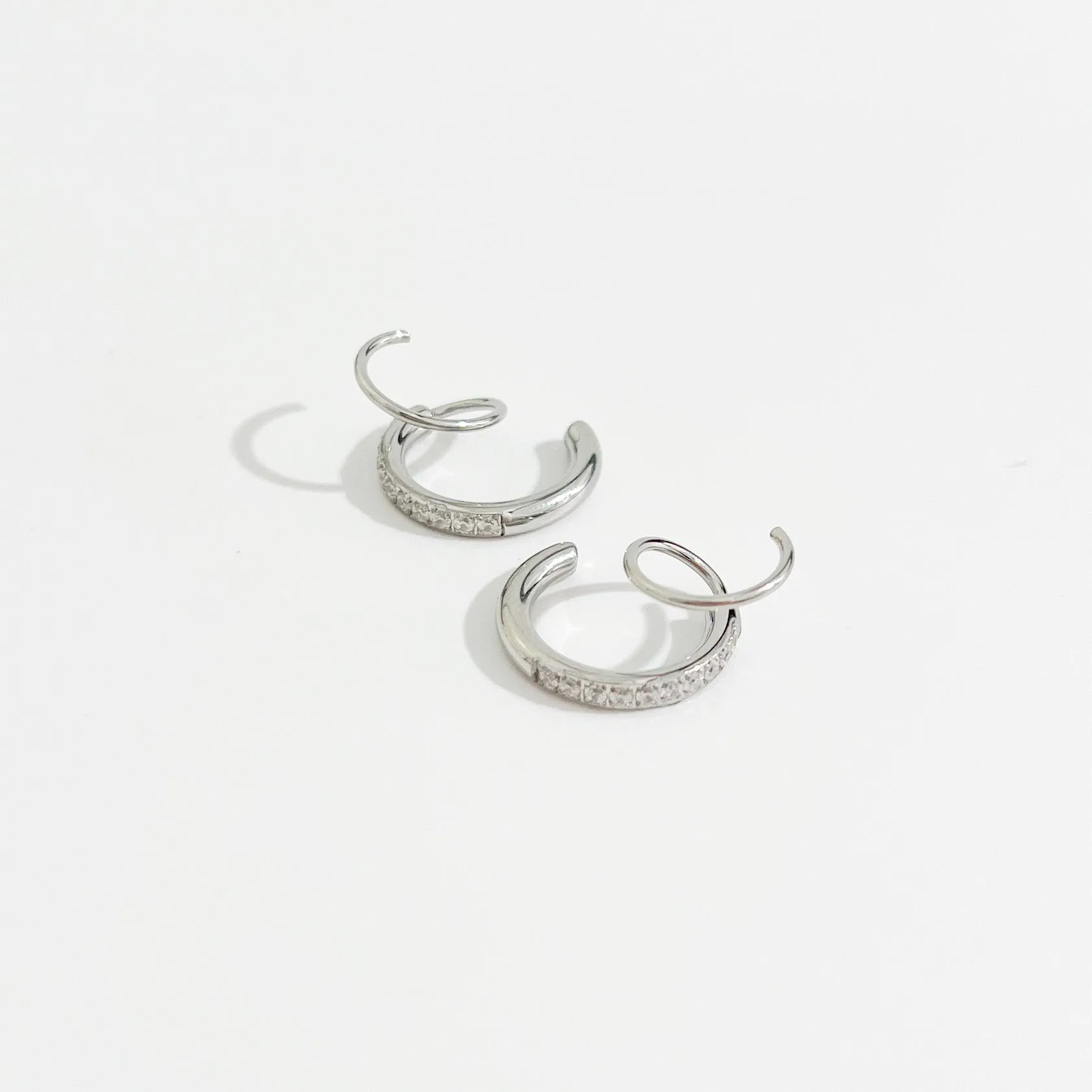 Crystal Aria Faux Double Hoops sold by Flaire & Co. product image thumbnail 3