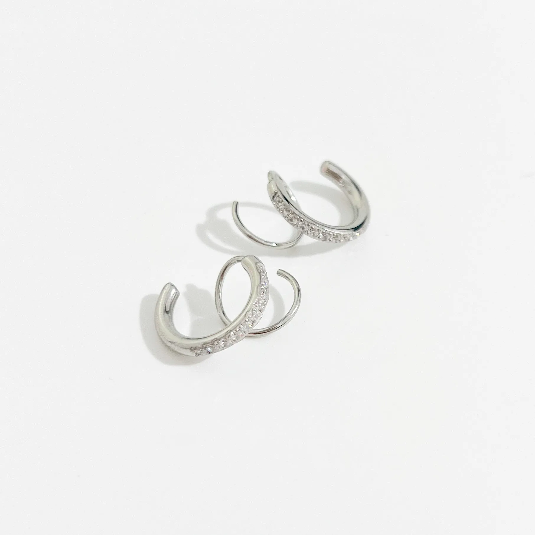 Crystal Aria Faux Double Hoops sold by Flaire & Co. product image thumbnail 4