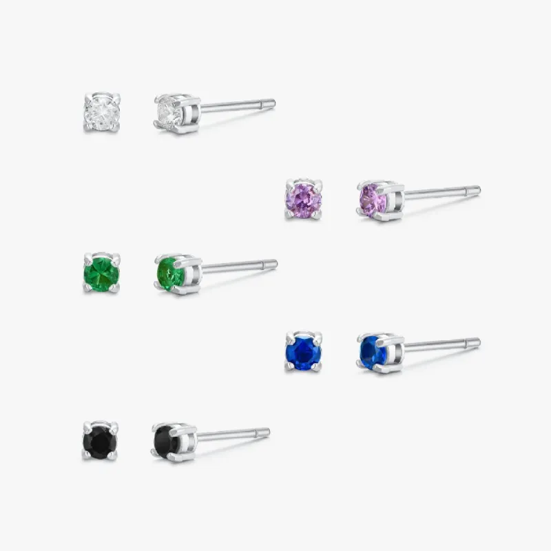 Simple CZ Studs in Silver sold by Flaire & Co.