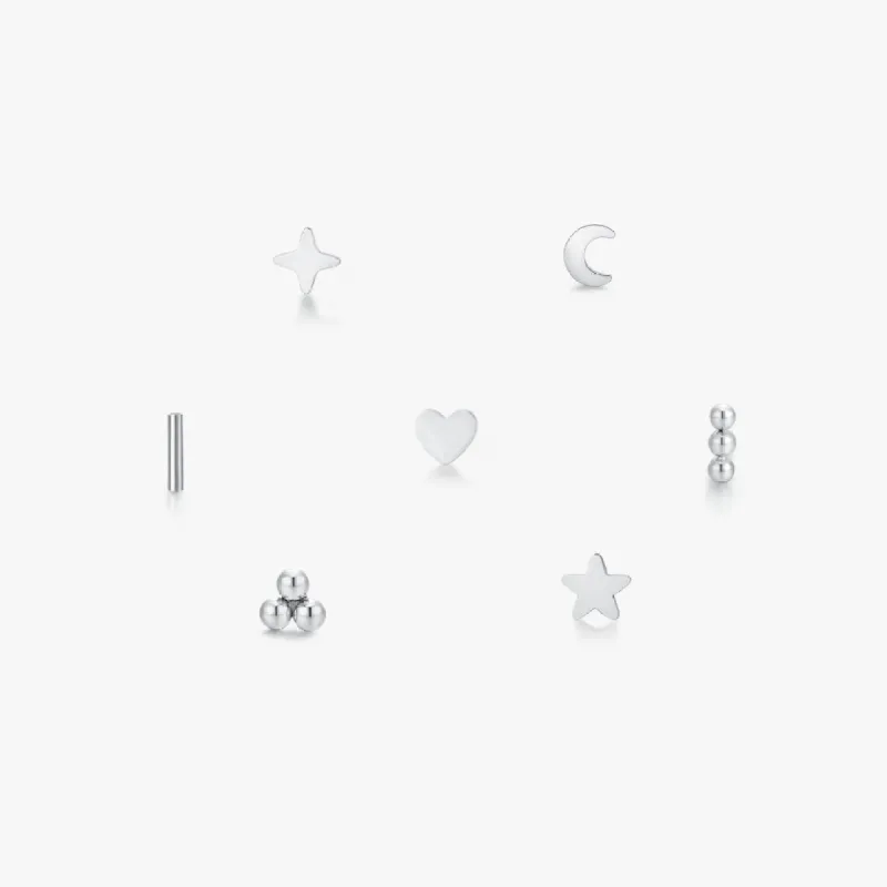 Simple Studs Bundle Silver sold by Flaire & Co.