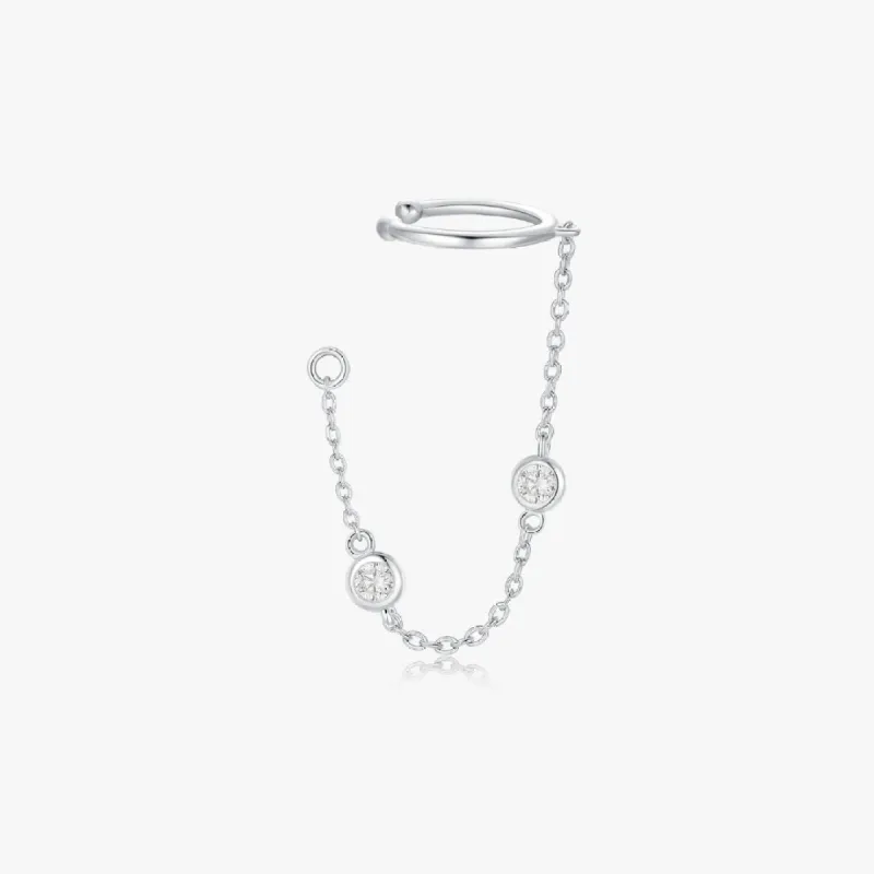 Crystal Chain Cuff Stud Jacket in Silver sold by Flaire & Co.