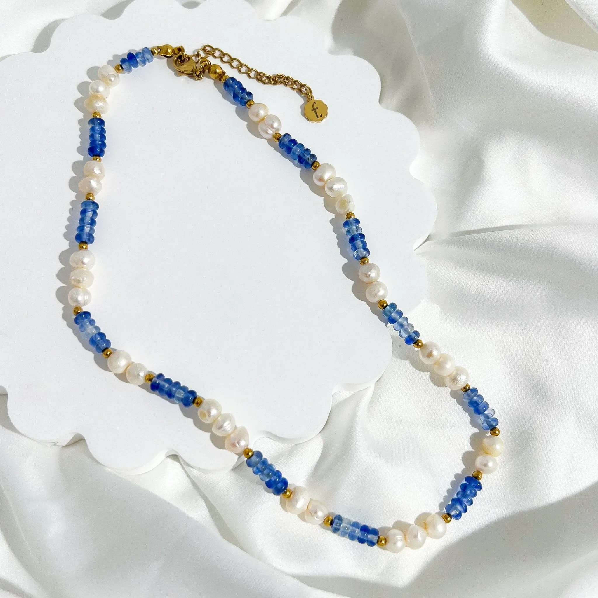 Blue Beads + Pearls Necklace (Greek Inspired Collection) sold by Flaire & Co.