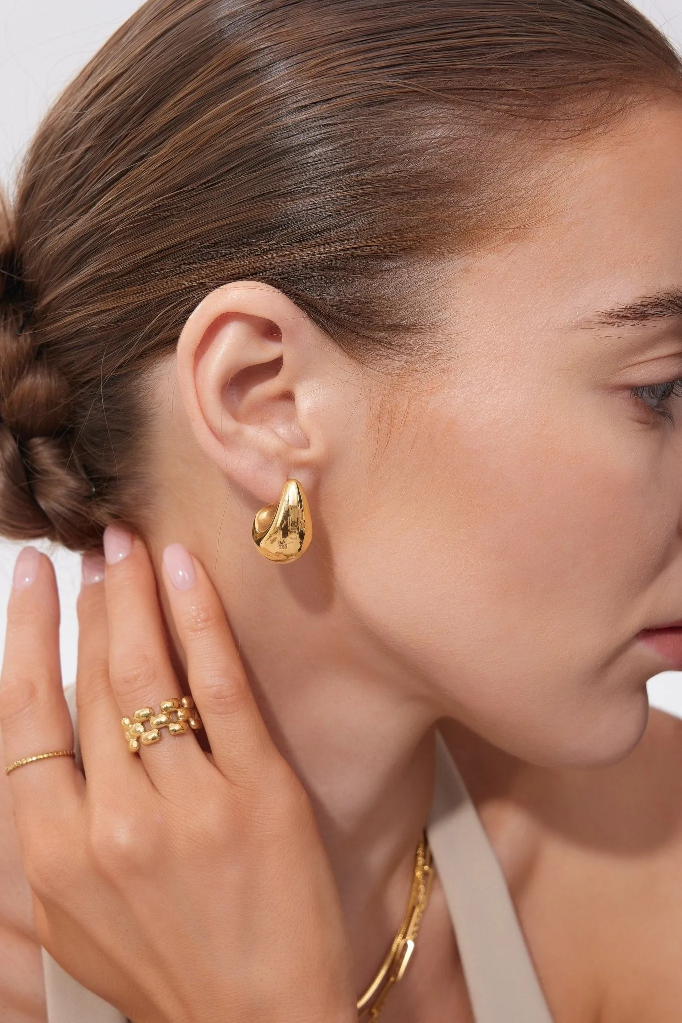 Tear Drop Dome Hoops (Greek Inspired Collection) sold by Flaire & Co. product image thumbnail 4