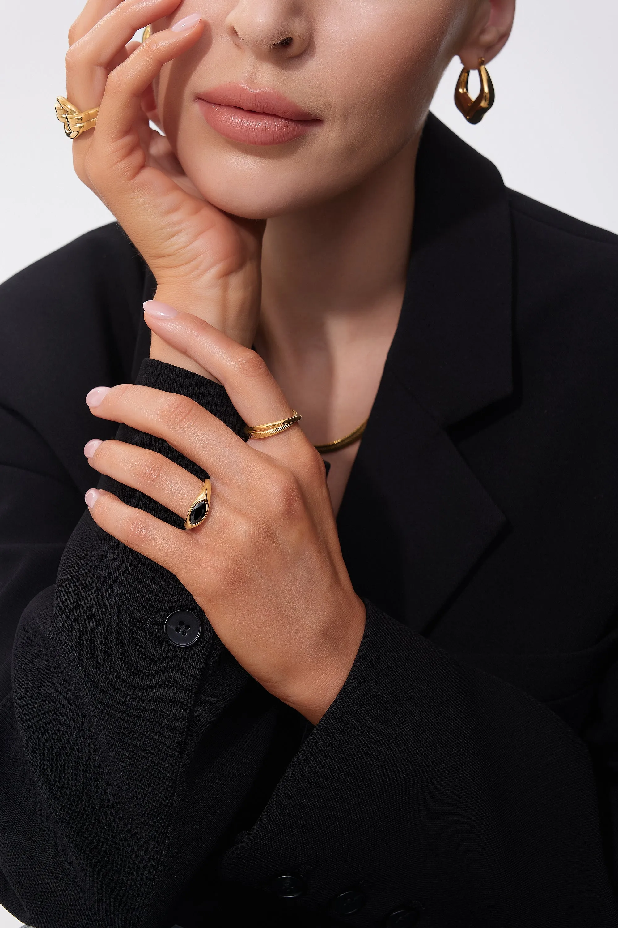 Black Gem Marquise Ring sold by Flaire & Co. product image thumbnail 3