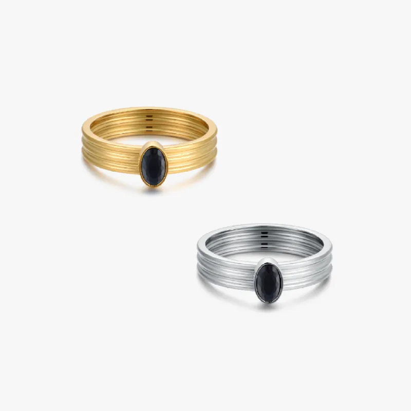 Oval Black Gem Ring sold by Flaire & Co.