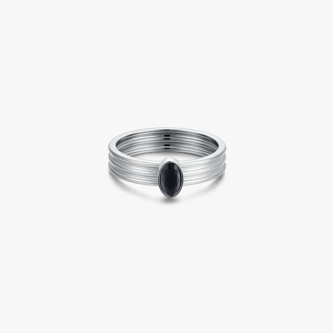 Oval Black Gem Ring sold by Flaire & Co. product image thumbnail 5