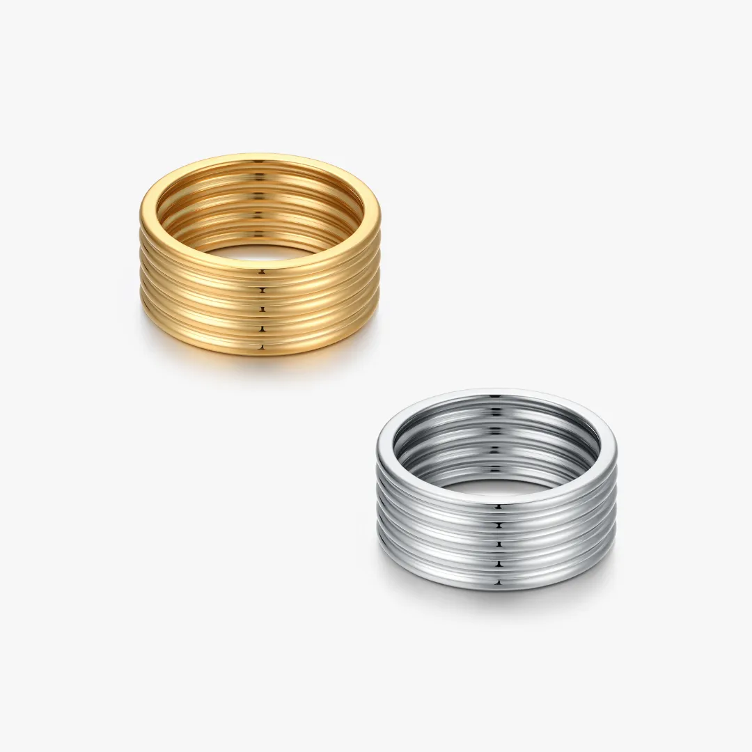 The Maeve Ribbed Ring sold by Flaire & Co.