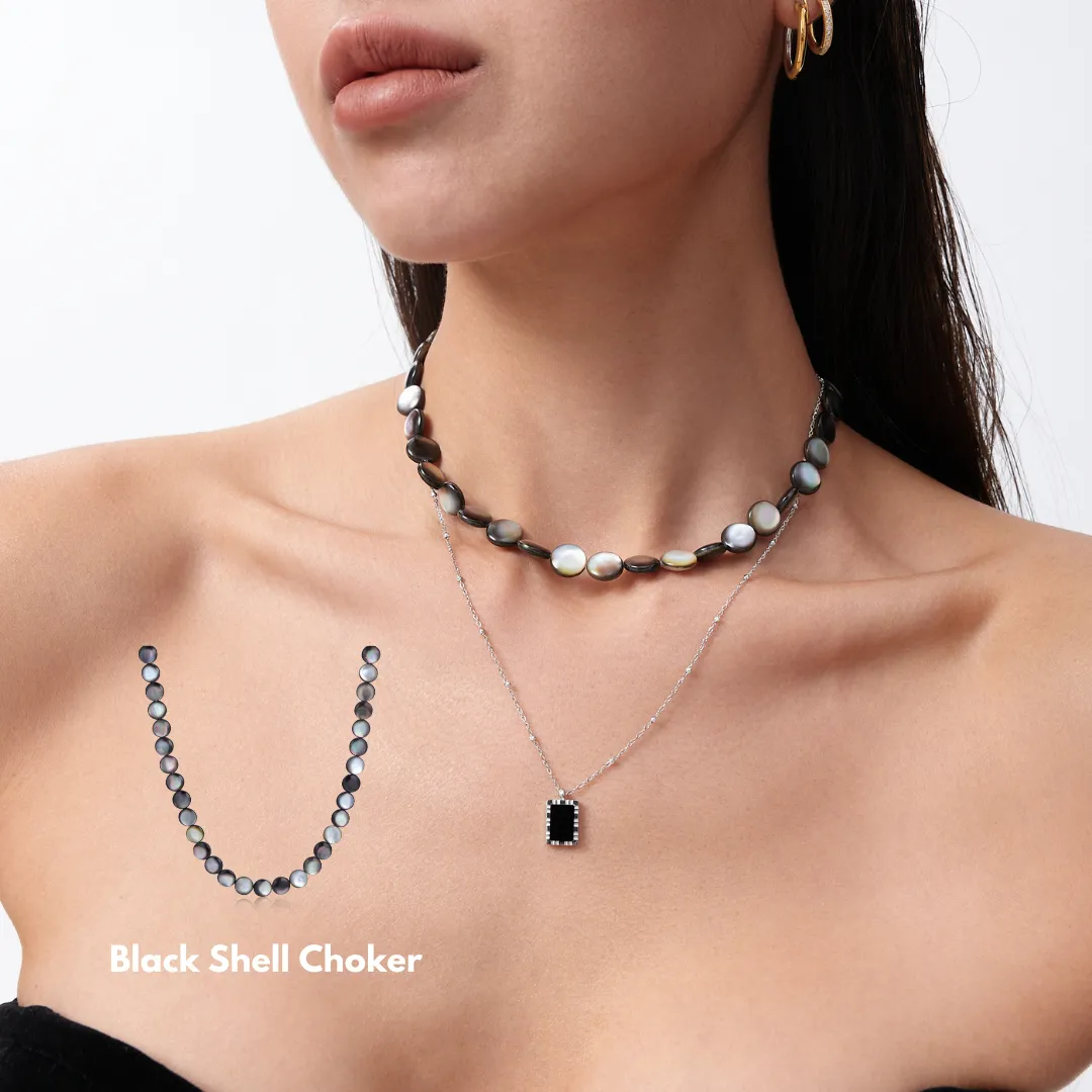 Black Shell Necklace sold by Flaire & Co. product image thumbnail 2