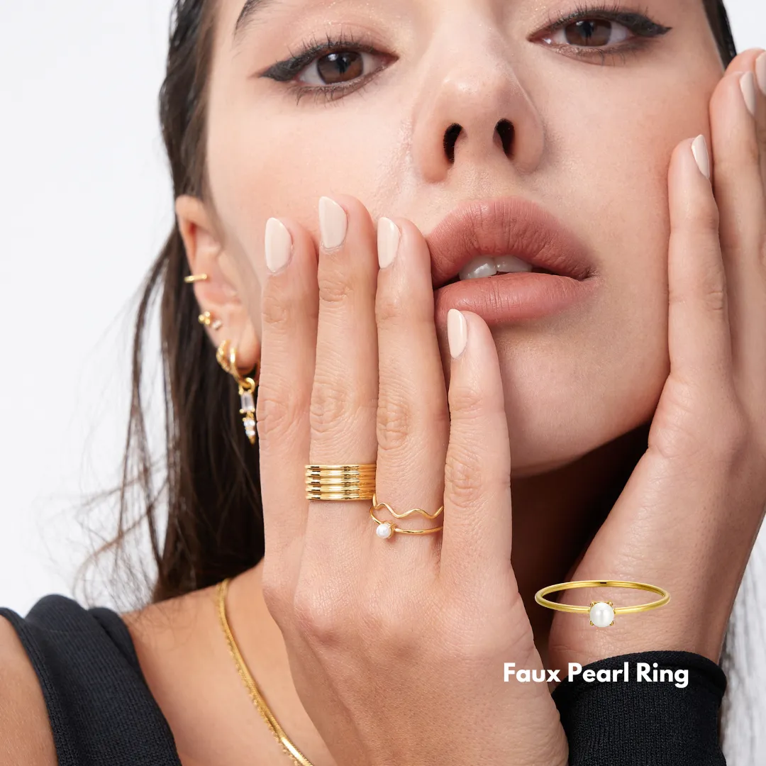 Faux Pearl Ring sold by Flaire & Co. product image thumbnail 3