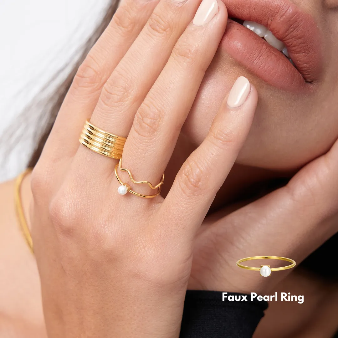 Faux Pearl Ring sold by Flaire & Co. product image thumbnail 2