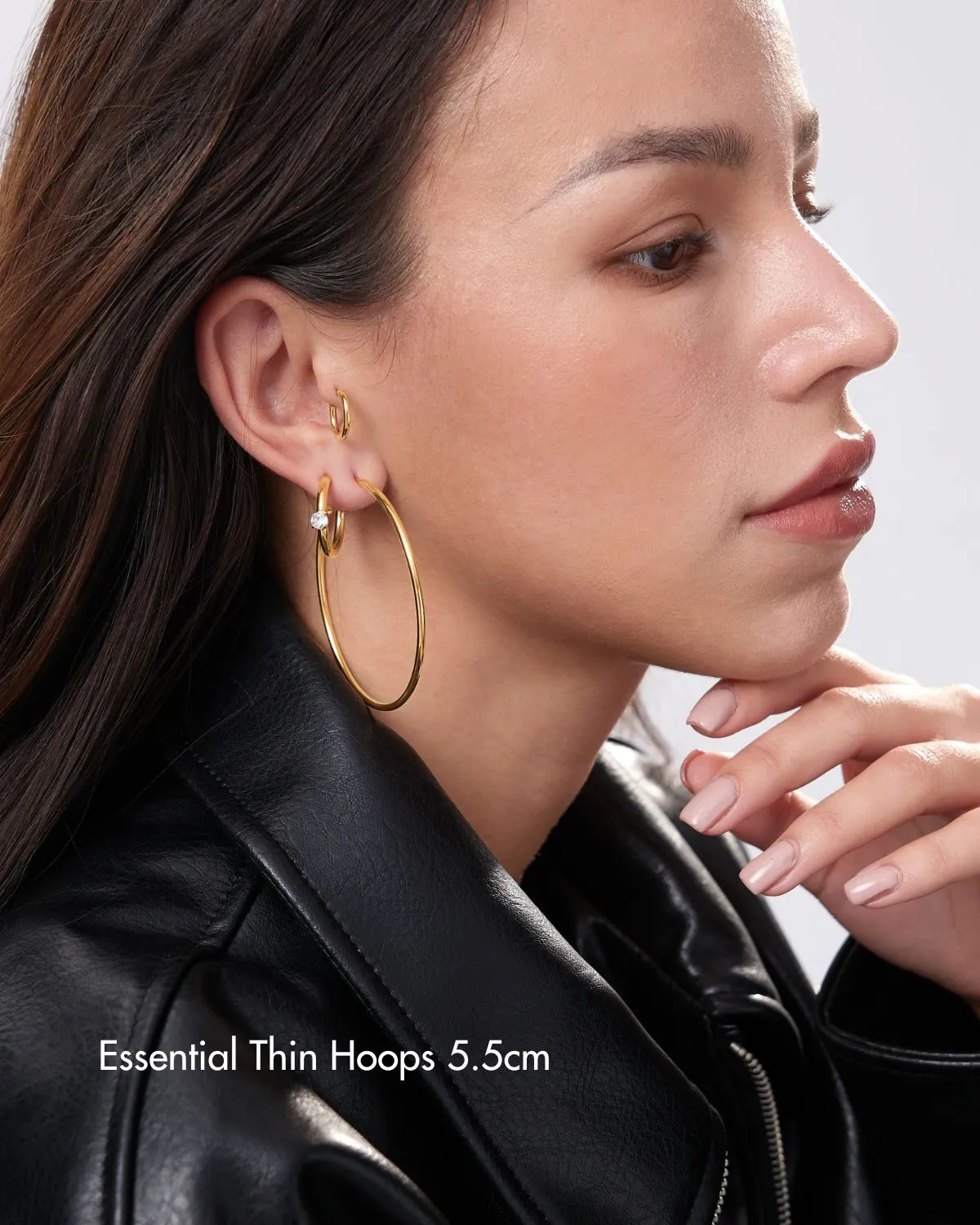 Essential Thin Gold Hoops sold by Flaire & Co. product image thumbnail 5