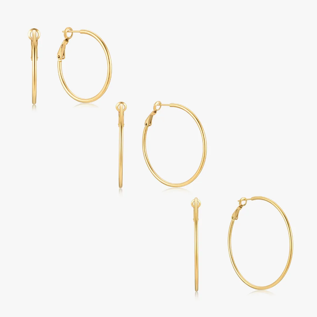 Essential Thin Gold Hoops sold by Flaire & Co.