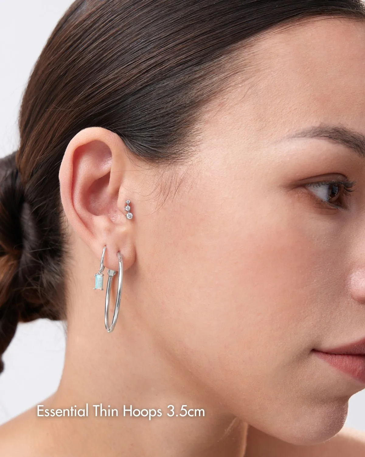 Essential Thin Silver Hoops sold by Flaire & Co. product image thumbnail 4