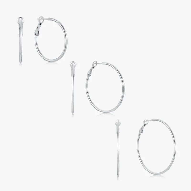 Essential Thin Silver Hoops sold by Flaire & Co.