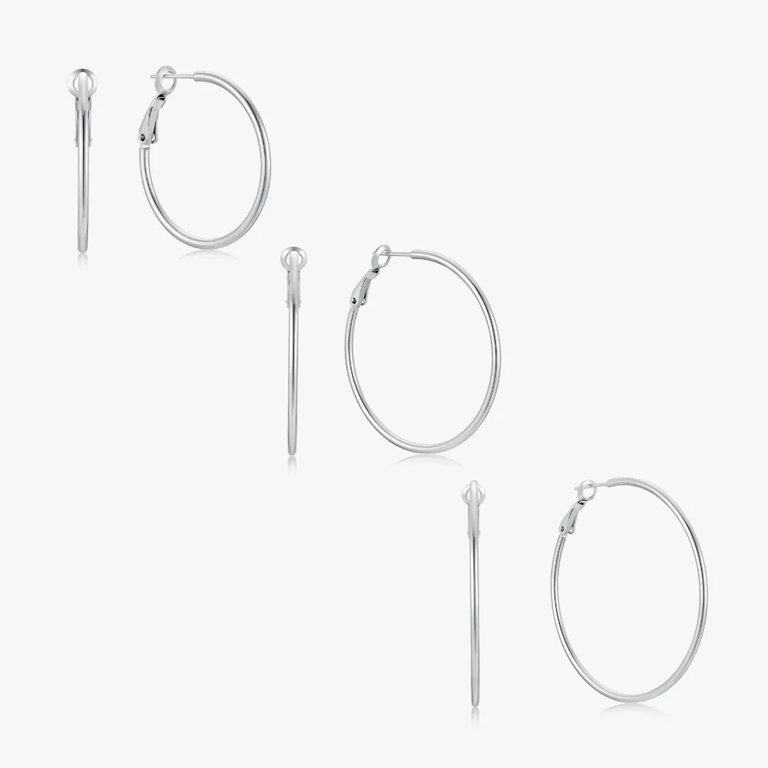 Essential Thin Silver Hoops sold by Flaire & Co.