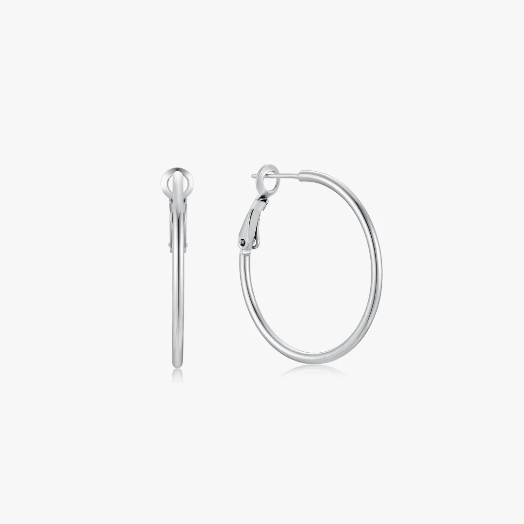 Essential Thin Silver Hoops sold by Flaire & Co. product image thumbnail 5