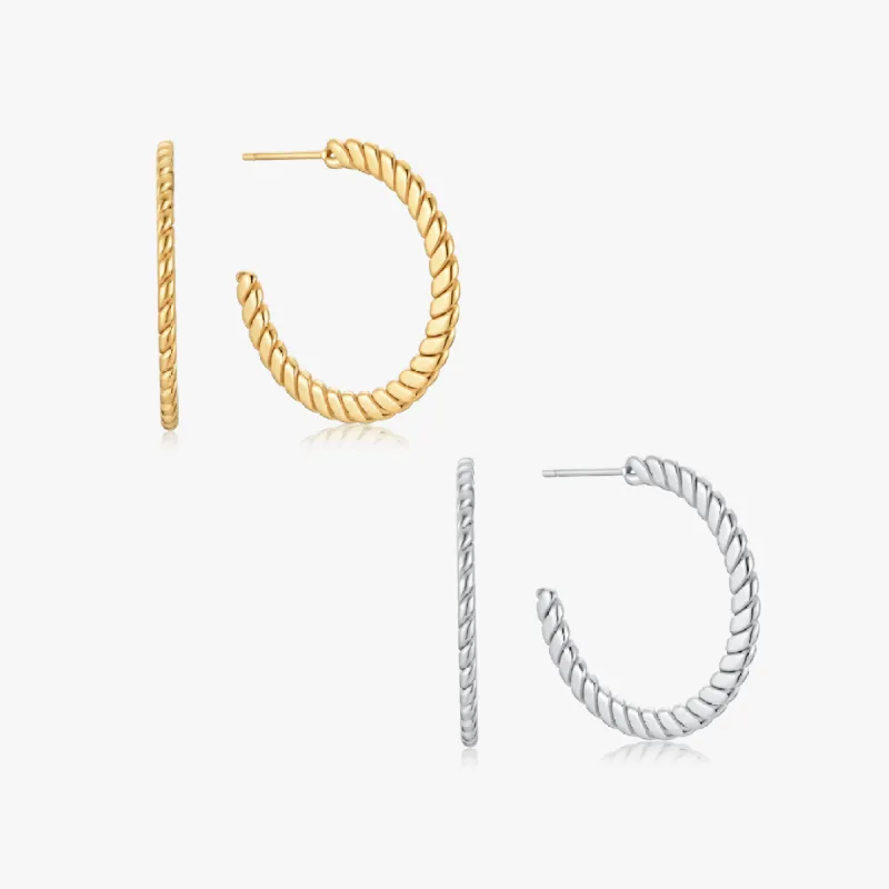 Flat Twisted Hoops sold by Flaire & Co.