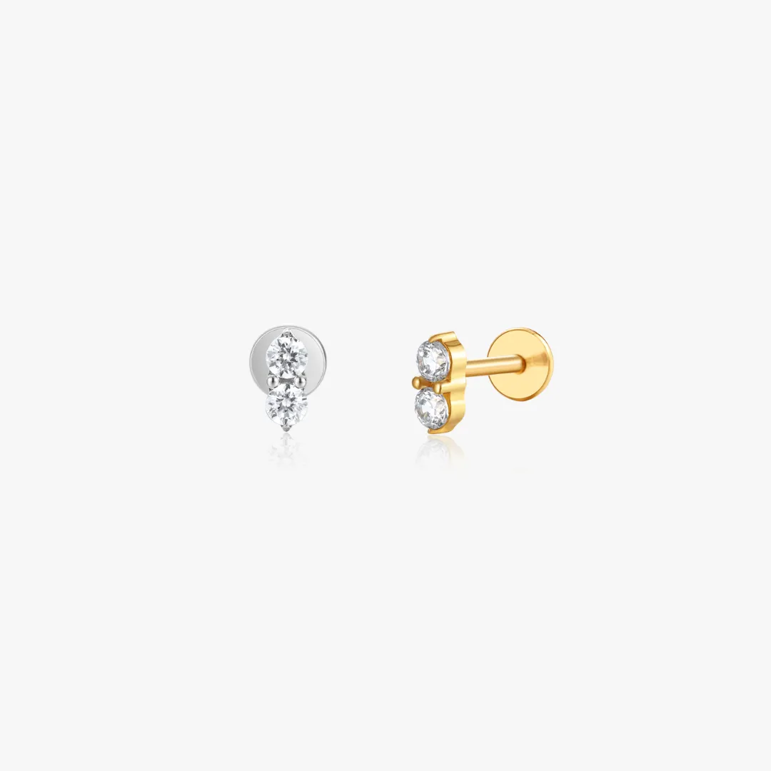 Mini Shimmer CZ Titanium Flat Back Stud (Single) sold by Flaire & Co.