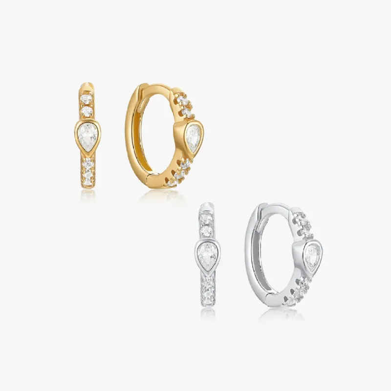 Eliza Tear Drop Hoops sold by Flaire & Co.