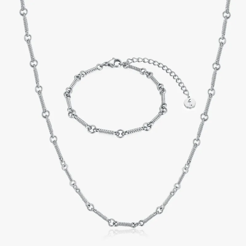 Twisted Chain Silver Bundle sold by Flaire & Co.