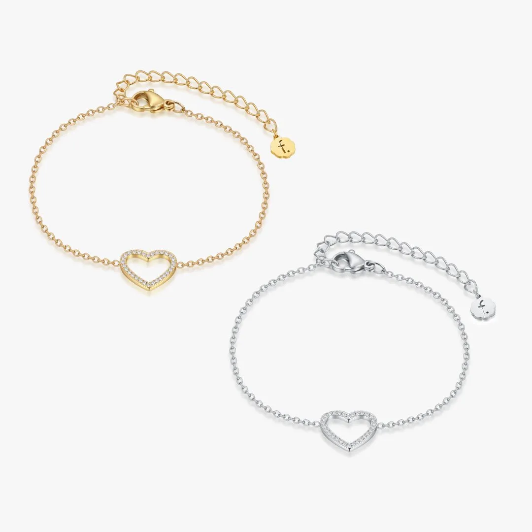 Pave Heart Bracelet sold by Flaire & Co.
