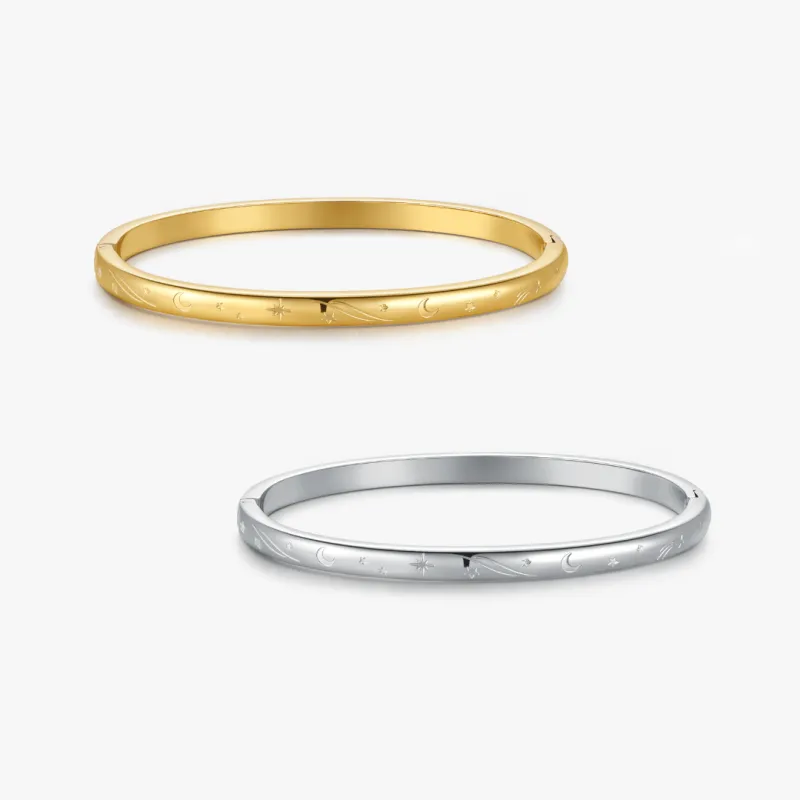 Night Sky Stacker Cuff Bangle Bracelet sold by Flaire & Co.