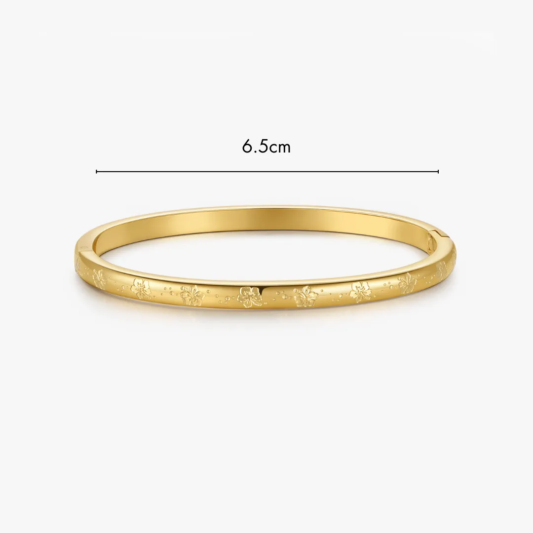 Hibiscus Stacker Cuff Bangle Bracelet sold by Flaire & Co. product image thumbnail 5