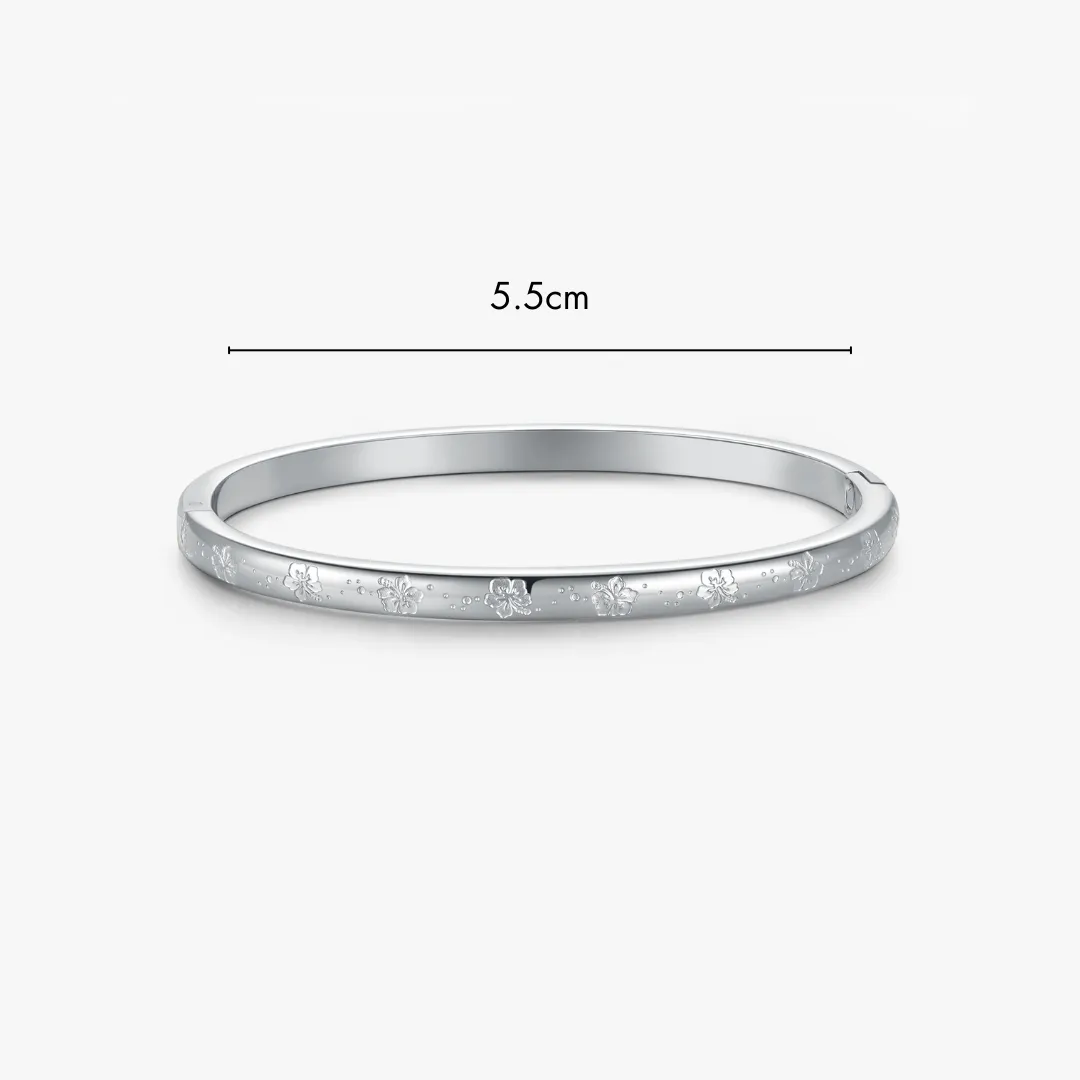 Hibiscus Stacker Cuff Bangle Bracelet sold by Flaire & Co. product image thumbnail 4