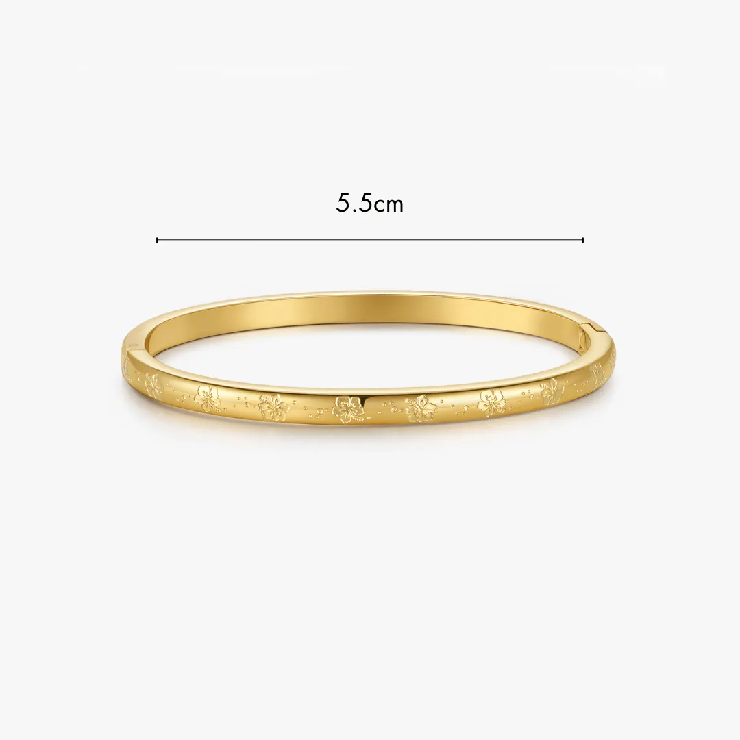 Hibiscus Stacker Cuff Bangle Bracelet sold by Flaire & Co. product image thumbnail 3