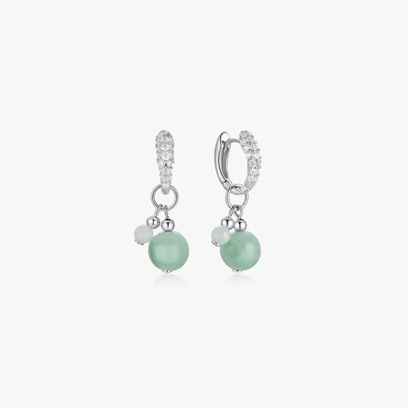 Pave Double Jade Earrings sold by Flaire & Co.