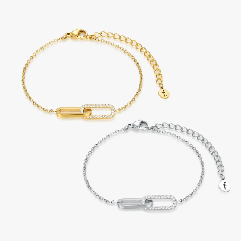 Pave Intertwined Links Bracelet sold by Flaire & Co.